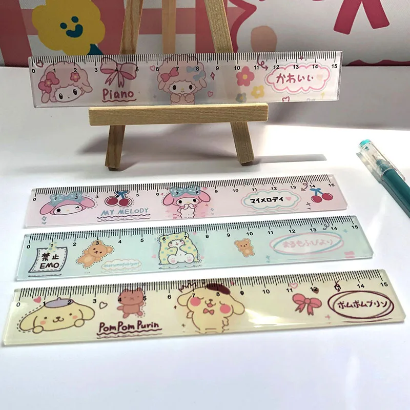 

Мультяшный Sanrio Mymelody, помпон, линейка пурина, милая ручка для учеников, фотография детской модели, подарок