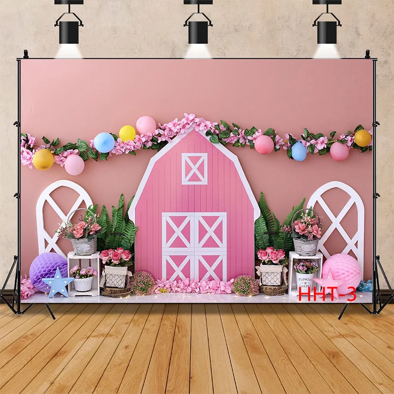 

Newborn Baby Birthday Background First Birthday Party Balloon Flower Portrait Backdrop Photography Photo Studio 32928 HHT-01