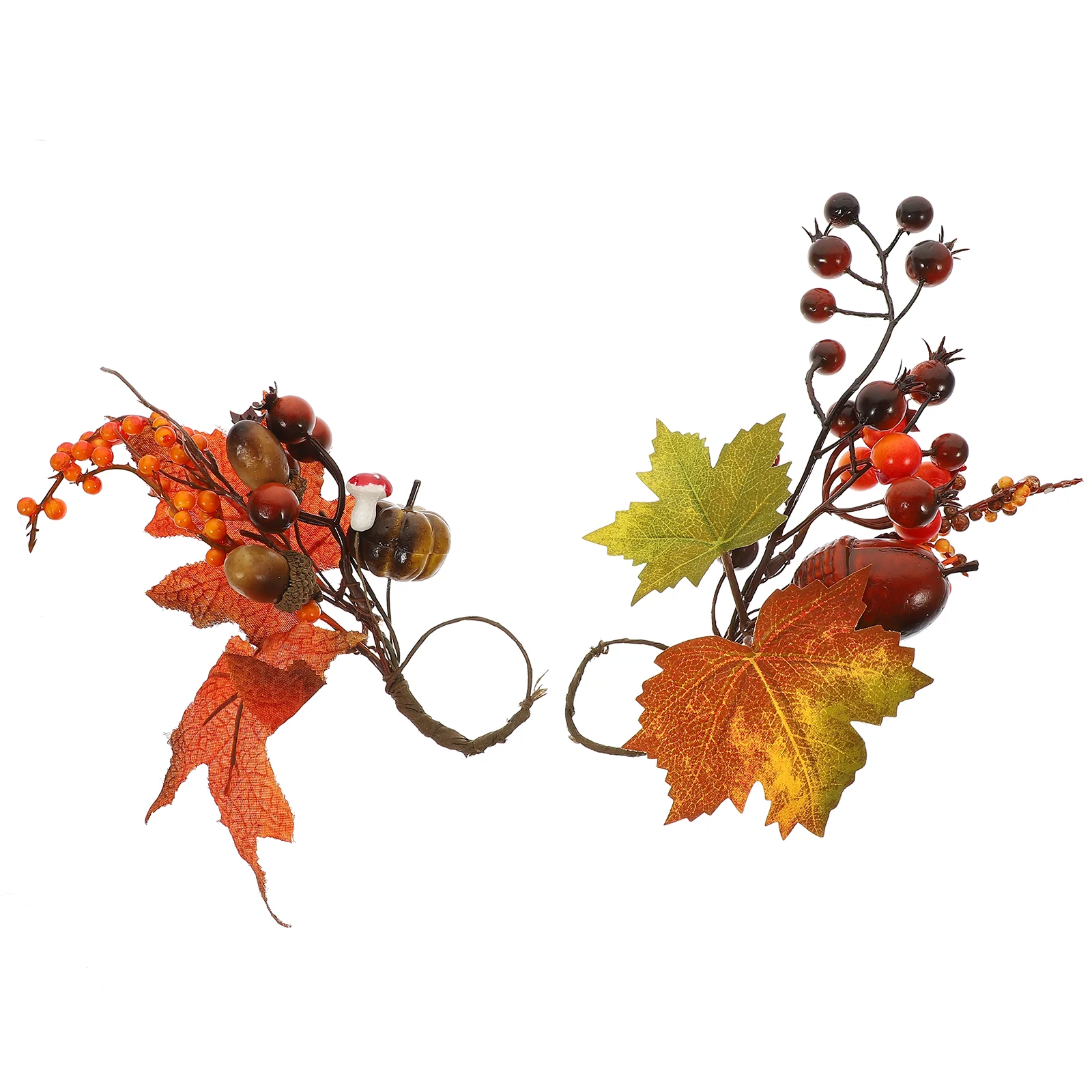 

Napkin Rings Fall Holder Thanksgiving Holders Berry Ring Maple Leaf Party Wooden Pumpkin Table Holiday Harvest Autumn Decoration