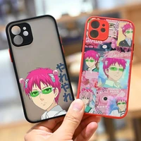 saiki k saiki kusuo phone case for iphone 13 12 11 mini pro xr xs max 7 8 plus x matte transparent back cover