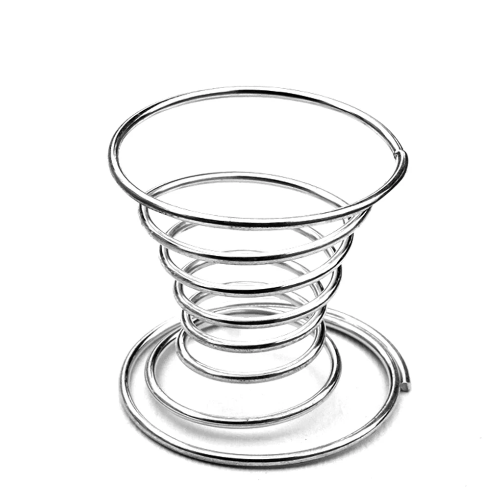 

Kitchen Breakfast Hard Boiled Metal Egg Cup Spiral Spring Holder Egg Cup