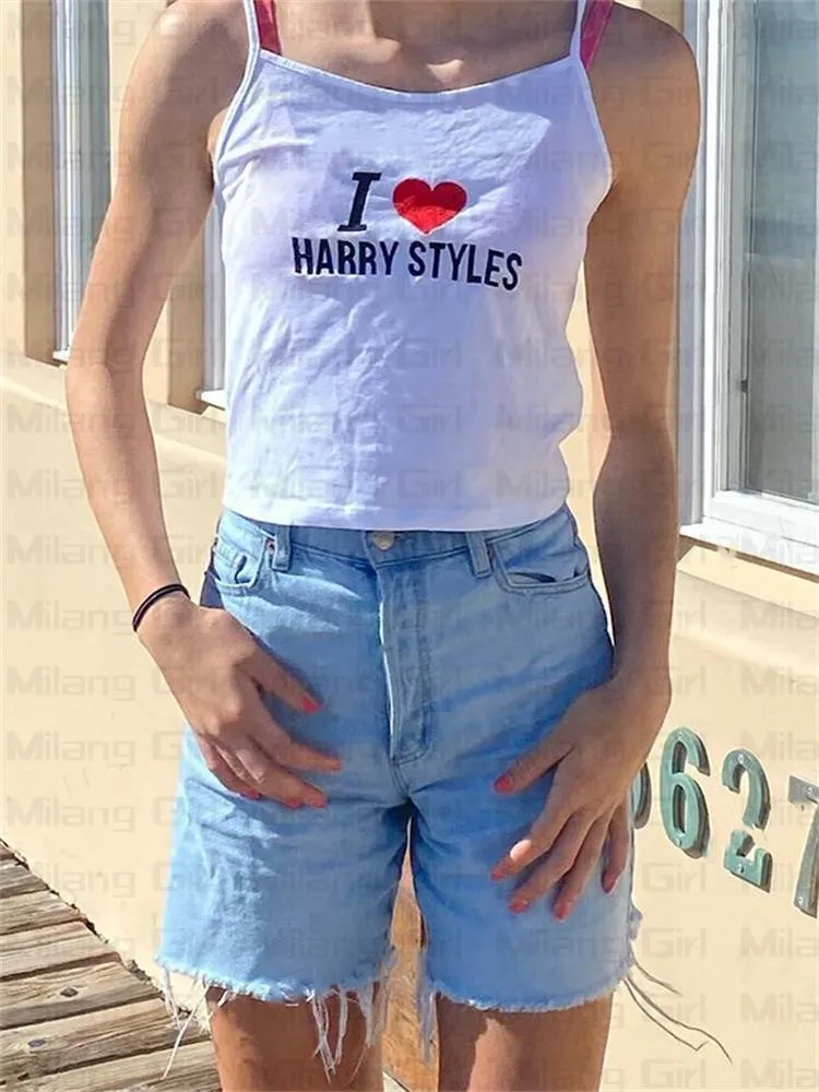 

Y2k Kawaii Sexy and cute Gothic Street Aesthetic Tshirt Rap Hip Hop Shirt Street Rock Vintage Clothes Vest Tee Camisole
