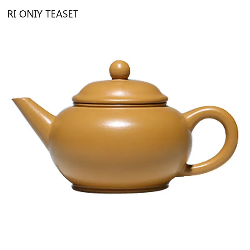 

180ml Yixing Handmade Purple Clay Teapots Chinese Famous Artists Tea Pot Raw Ore Gold Zhu Mud Kettle Zisha Tea Set Gifts