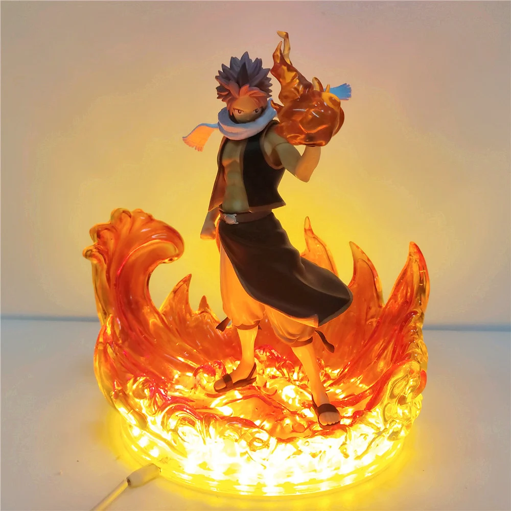 Figura de acción de Fairy Tail Etherious Natsu Dragneel, modelo coleccionable de PVC con luz LED nocturna, muñecos de juguete, regalo para Brinquedos