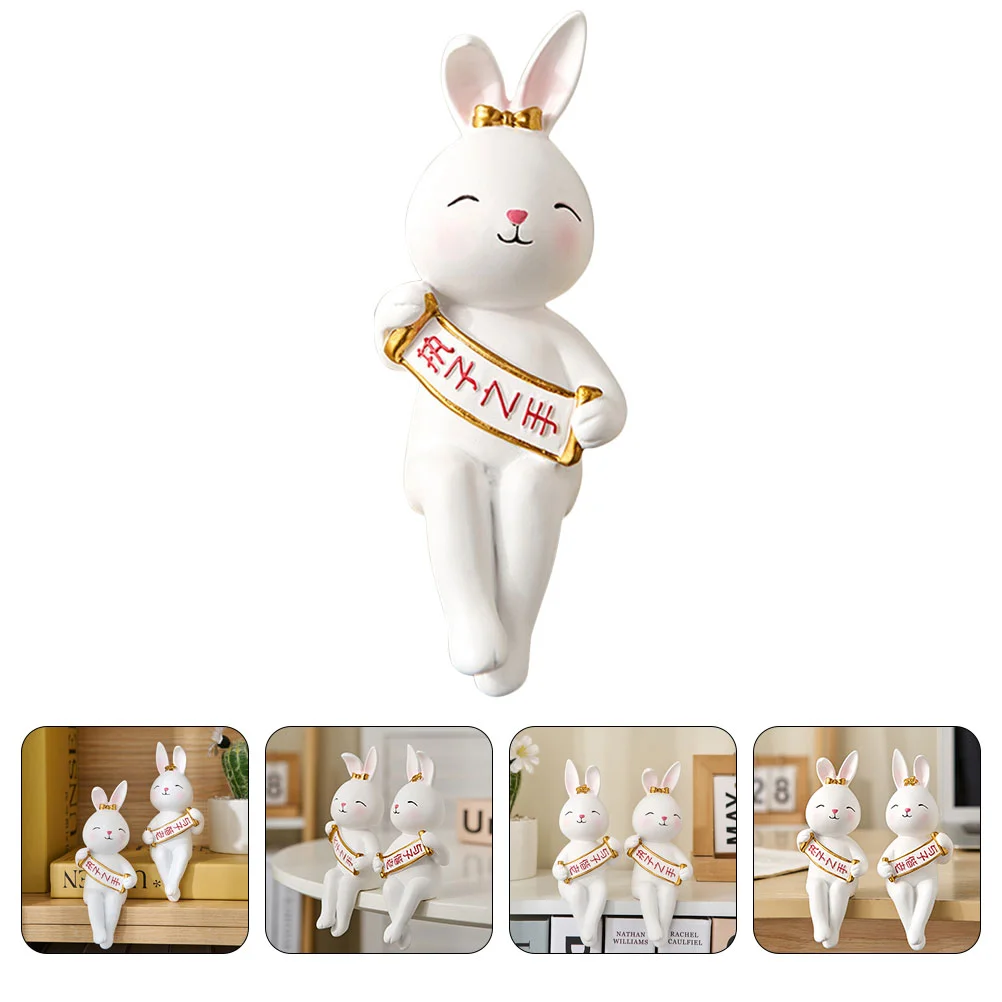 

Rabbit Bunny Wedding Sculpture Resin Decoration Small Ornament Desktop Statue Figure Figurineyear Tablecar Dashboard 2023