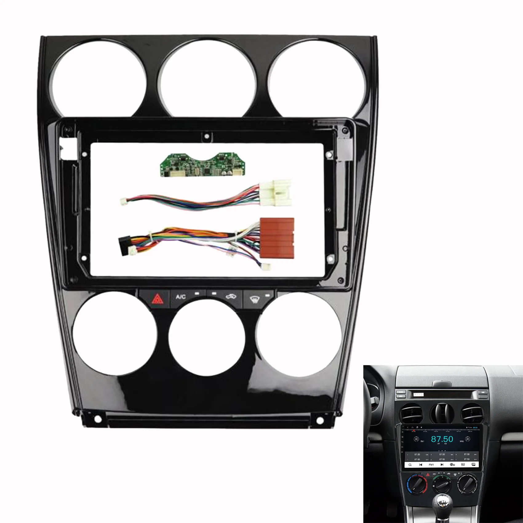

2Din Car Radio Fascia for Mazda 6 2004-2016 DVD Stereo Frame Plate Adapter Mounting Dash Installation Bezel Trim Kit