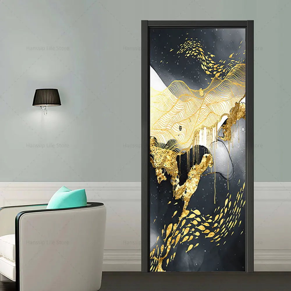 Стильная дверная наклейка виниловая Водонепроницаемая самоклеящаяся из ПВХ