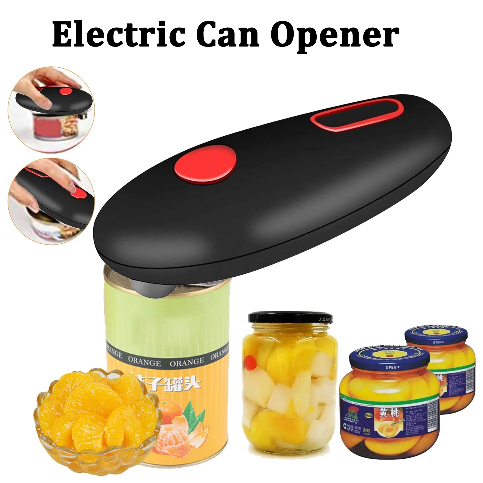 

Automatic Can Opener One Touch Smooth Edges Lid Opening Machine Battery Operated Kitchen Gadget Mini Electric Tin Can Opener
