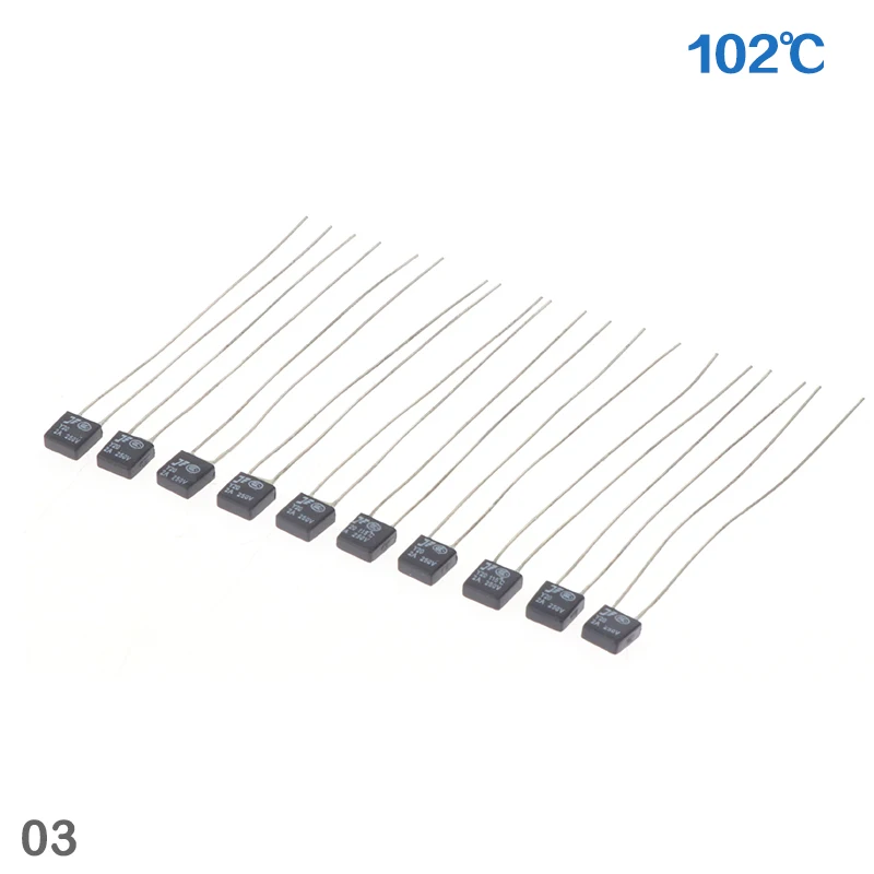 

10 шт., термопредохранители, 250 В, RH 2A, RH2A, 85, 95, 102, 105, 110, 115, 120, 125, 130, 135, 140, 145, 150, 160 градусов по Цельсию