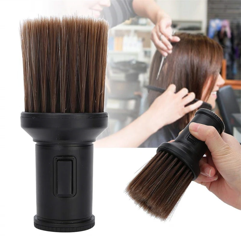 

Broken Hair Sweep Brush Plating Handle Detachable Neck Duster Brush Beard Shaving Brush Salon Cutting Hairdressing Styling Tools