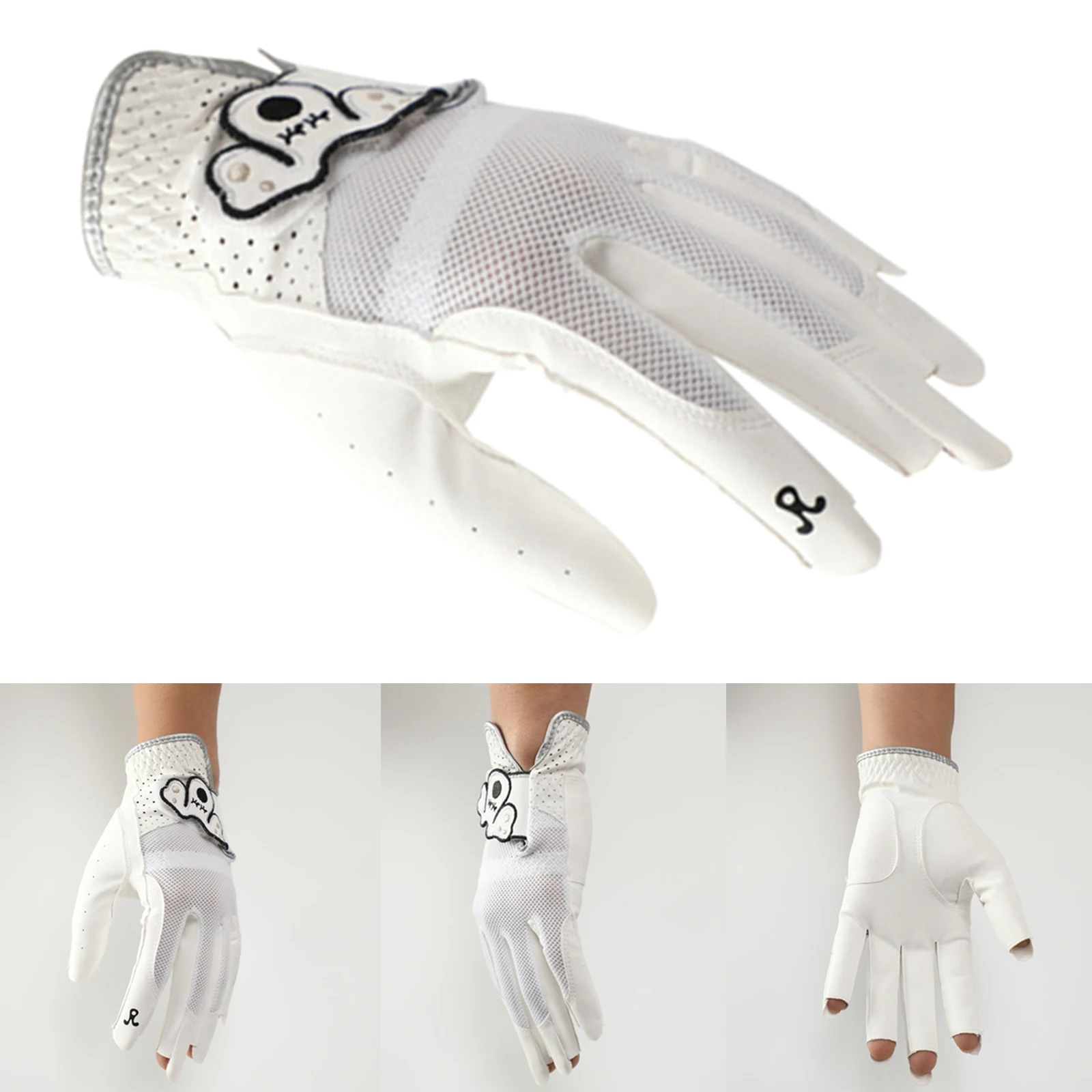 Glove Left Hand Breathable Soft Leather White Hand Wear No S