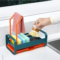Kitchen Sink Drain Shelf Organizer for Sponge Soap Rag Towel Holder Storage Basket Dish Drying Spice Rack Bathroom Accessories