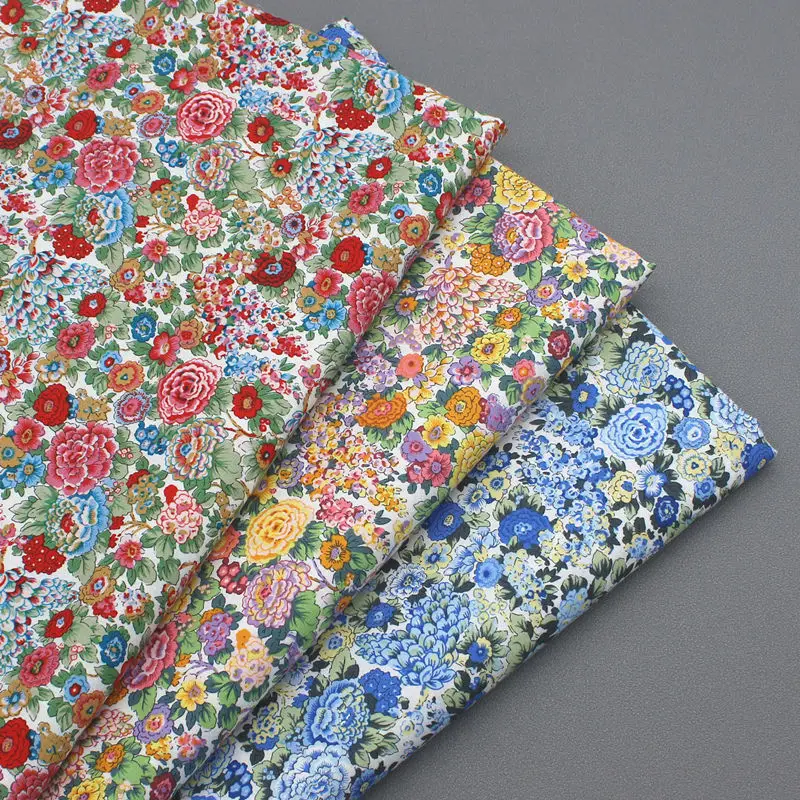

Summer Thin Cotton Printed Fabric Cotton Garden Small Floral Shirt Dress Clothing Fabric DIY Handmade 100*145cm