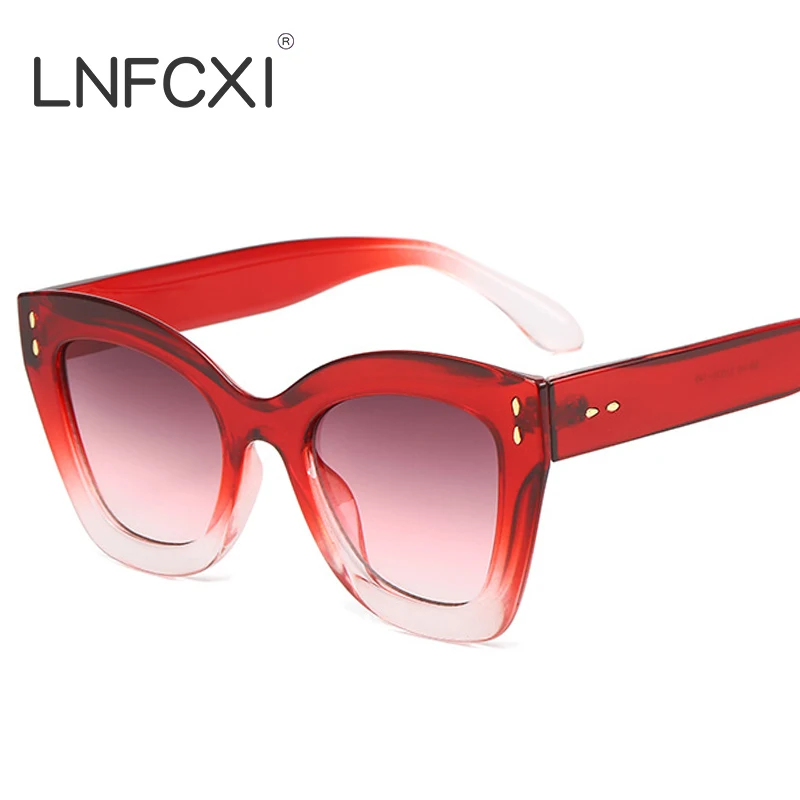 Новинка, женские Квадратные Солнцезащитные очки LNFCXI, винтажные Модные солнцезащитные очки, мужские градиентные оттенки, роскошные женские очки, UV400 Gafas