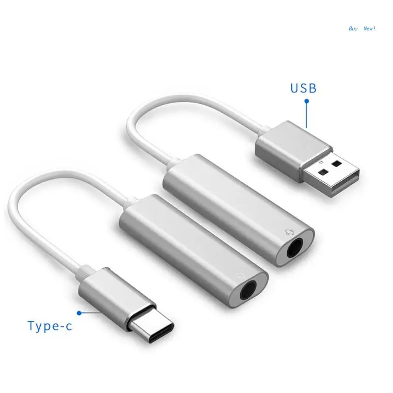 

USB Type-C To 3.5 mm Headset Adapter Stereo Jack with Cable Converter External Sound Card Jack