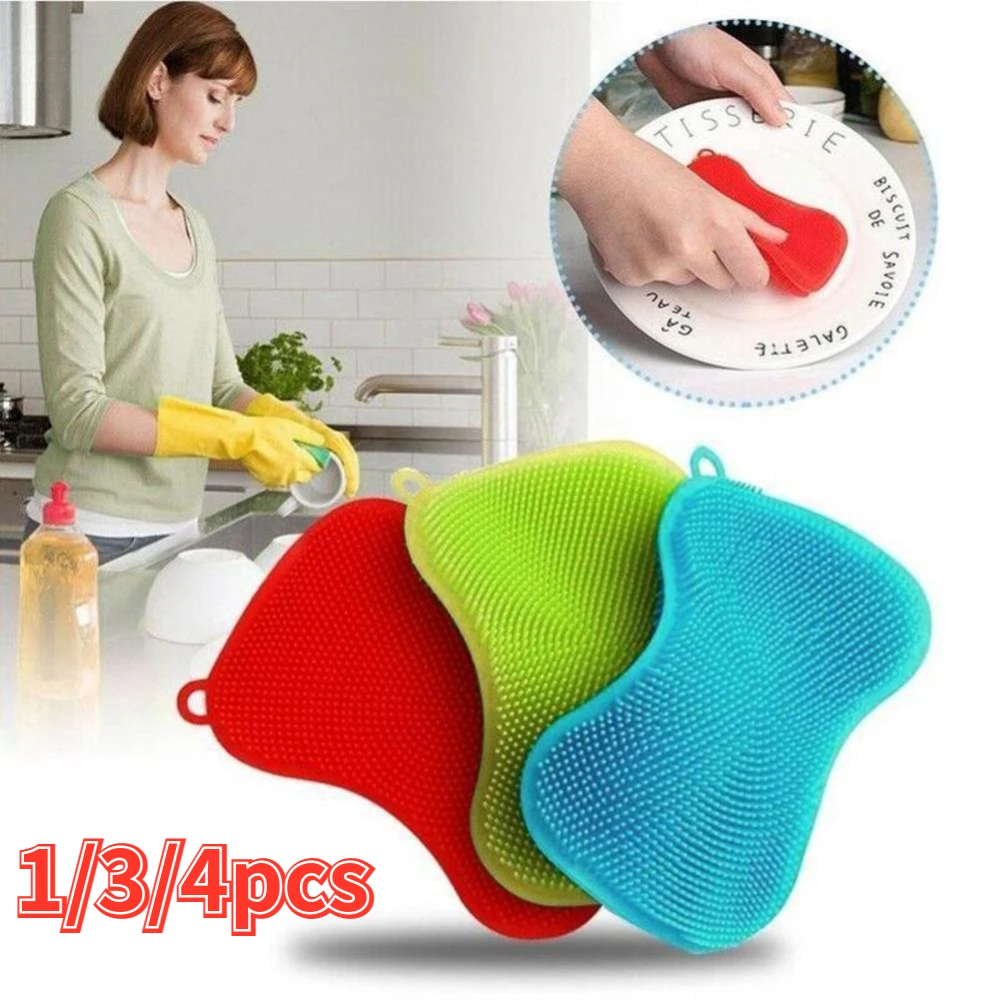 

1/3/4 шт., силиконовые щётки для мытья посуды