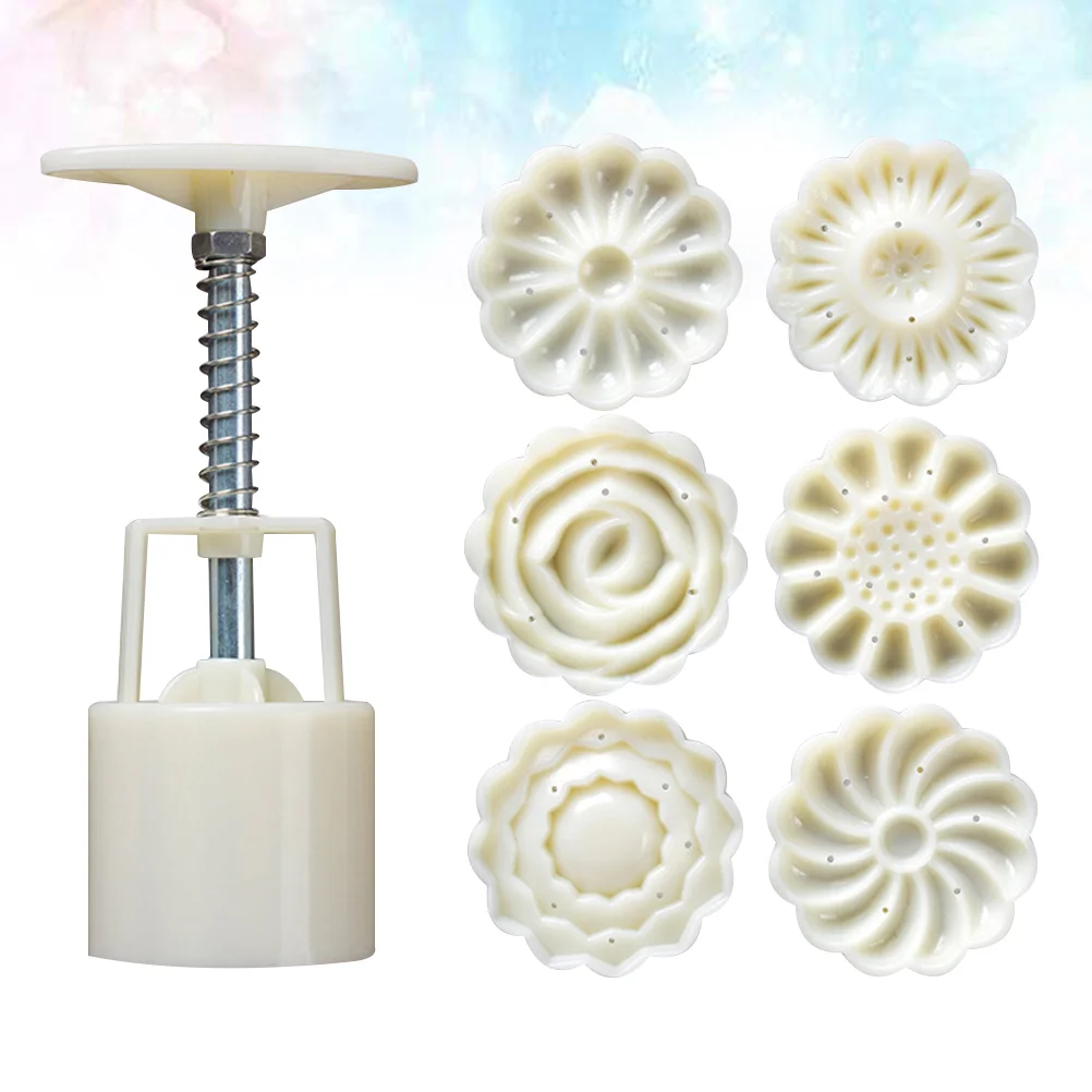 

Mooncake Cake Mould Moon Mold Cookie Press Baking Stamp Stamps Hand Set Handmade Fondant Maker Molds Diy Biscuit Flower Pressed
