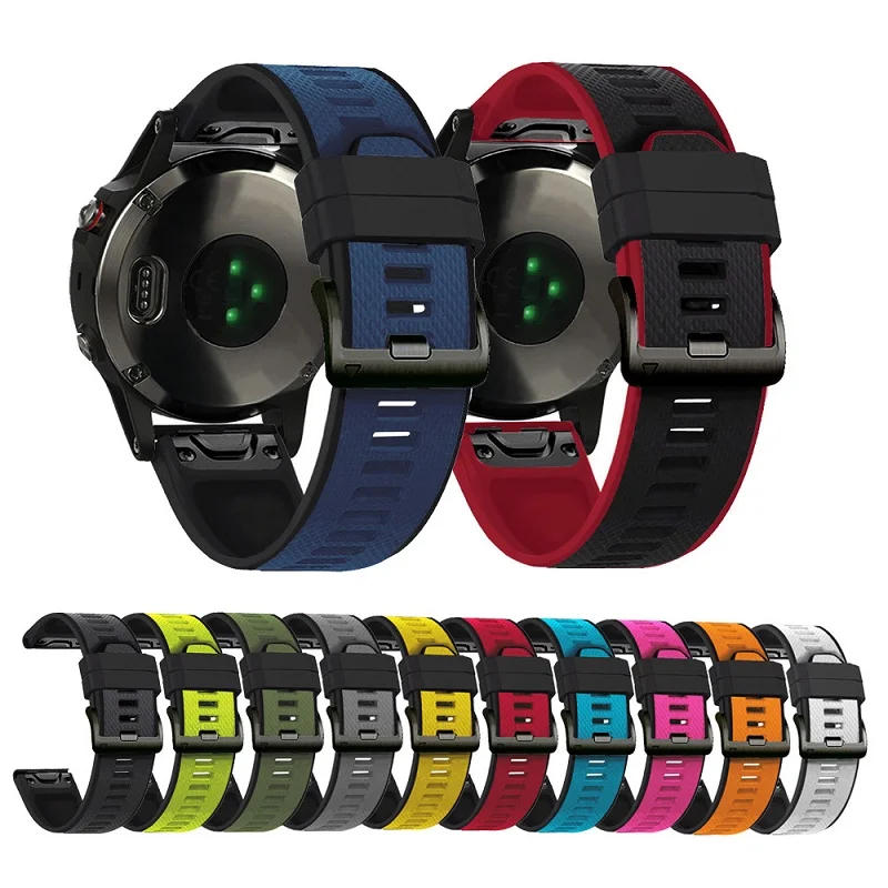 

22 26mm Quickfit Camouflage Silicone Watchband Strap For Garmin Fenix 7 7X 6 6X Pro 5 5XPlus 3HR 935 Smartwatch EasyFit Bracelet
