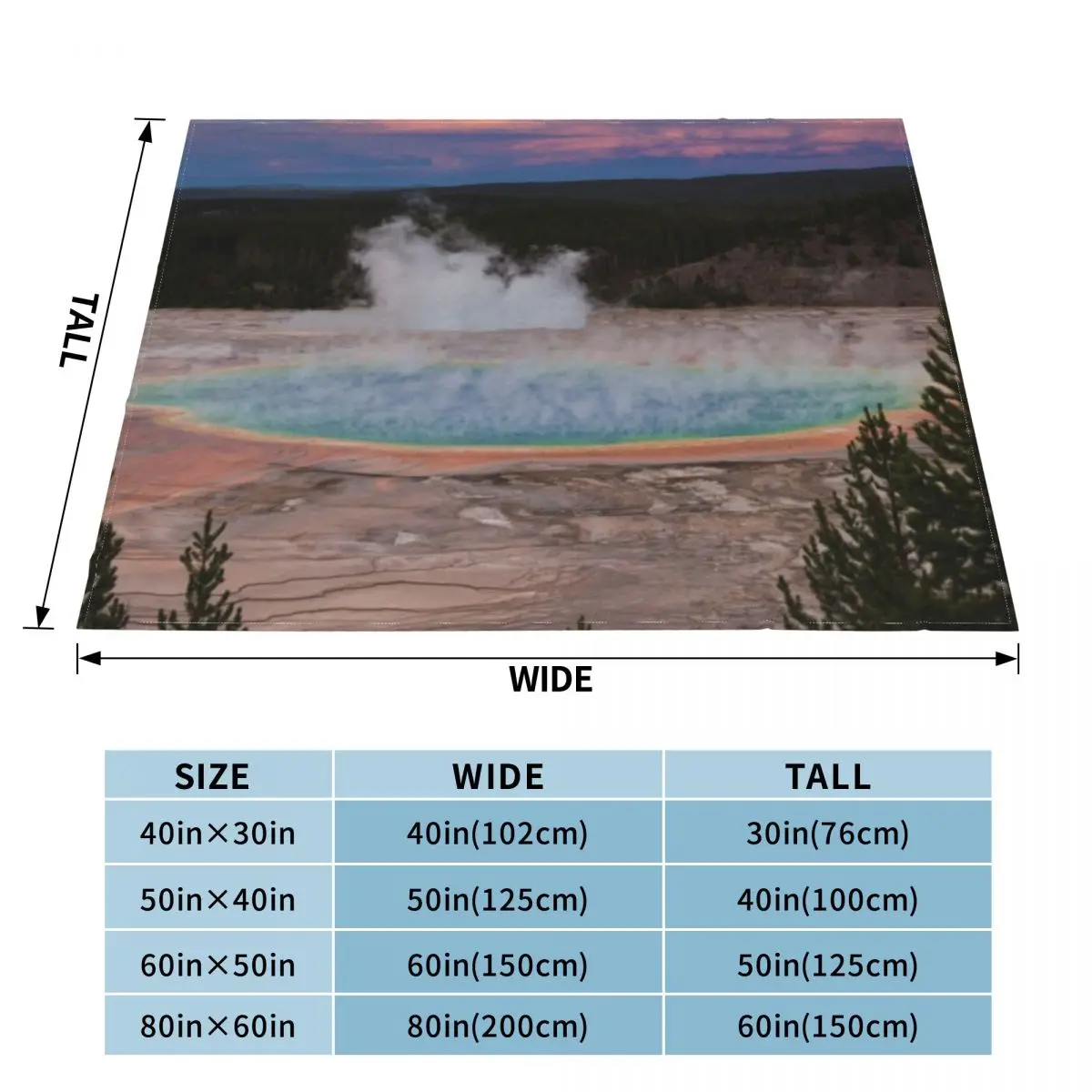 Ультрамягкое одеяло из микрофлиса Grand Prismatic Spring Wyoming