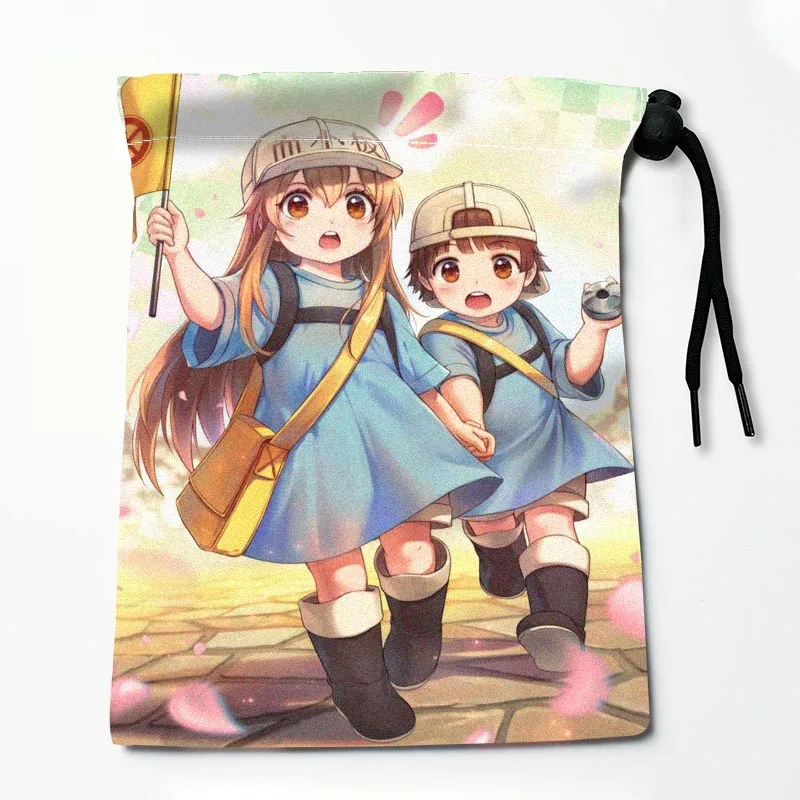 

Cells at Work! Drawstring Bags Festive Accessories 25X32CM Peach Skin Fabric Resuable Storage Clothes Bag Tarot Bag