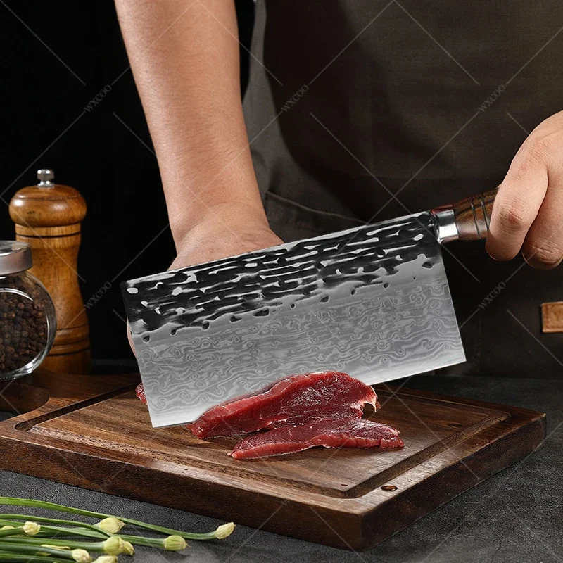 Профессиональный нож шеф-повара из дамасской стали VG10 ручной кованый для мяса