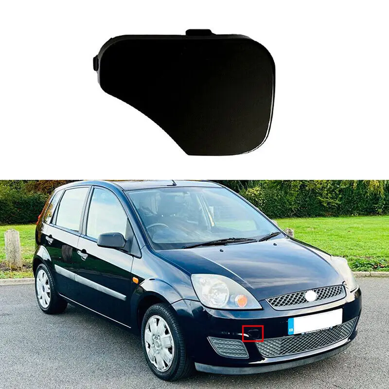 

FOR FORD FIESTA MK6 PANTHER BLACK FRONT BUMPER TOWING EYE COVER CAP (2005-2008)