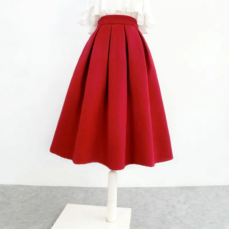 

2023 Autumn Winter New Women Korean Elegant A-Line High Waist Skirts Vintage Fashion Female Casual Ball Grown Skirt Tops F172