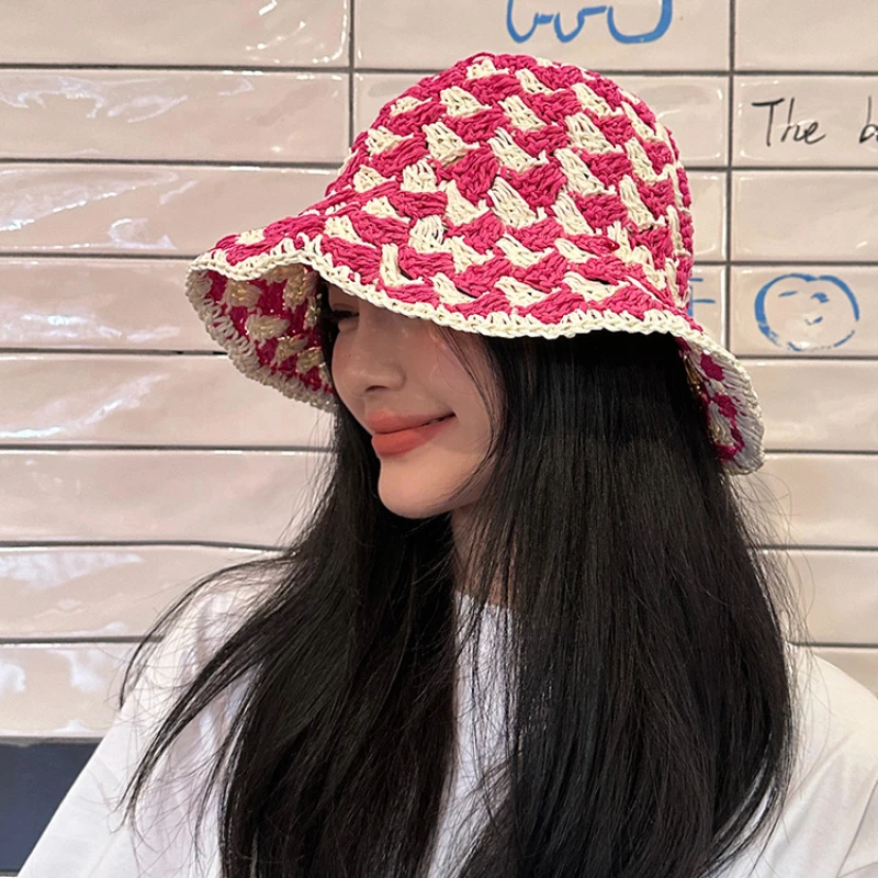 Соломенная панама EODJCUE с ананасами