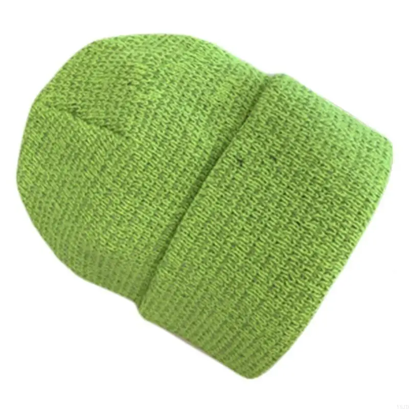 Фото Y5JD Retro Beanie Hat Hat Roll-Up Emerfuctive High Visibuity Skull Skull для мужчин женщин №3