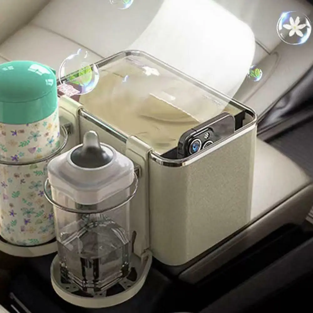

Towel Storage Multifunctional Drink Holder Drawer Box Phone Storage Console Seat Organizer Cup Holder Car Tissue Box