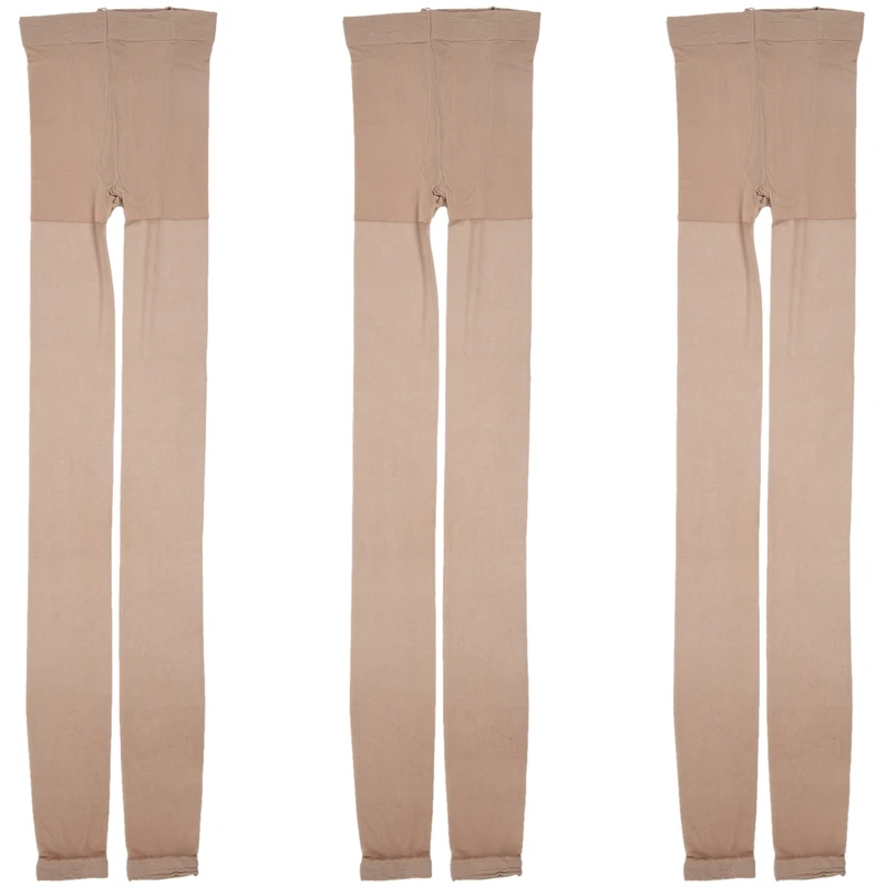 

3X New Women Fashion Hot Open Toe Sheer Ultra-Thin Tights Pantyhose Stocking Nude