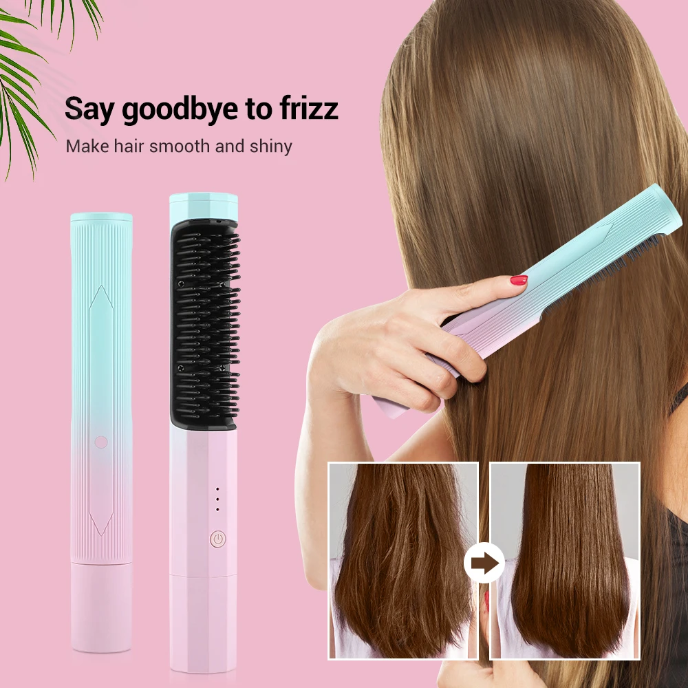 

New Hair Straightening Brush Curler Hair Comb Constant Temperature Curling Iron Fast Heating Portable Straight Styler