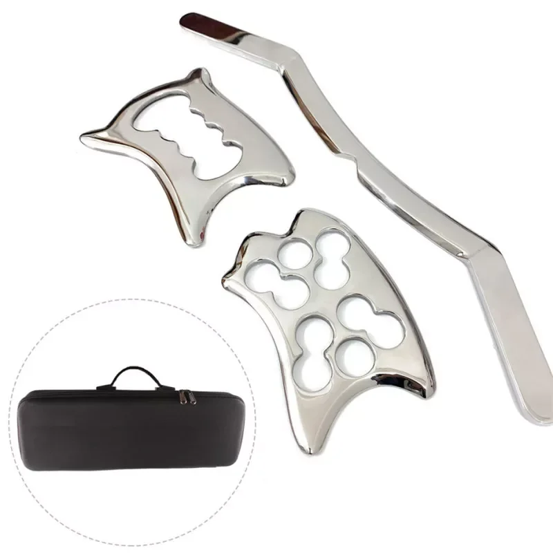 

3 Set Stainless Steel Gua Sha Scraping Massage IASTM Tool Help Relieve Sore Muscles Great Tools Myofascial Release Kit Body Care