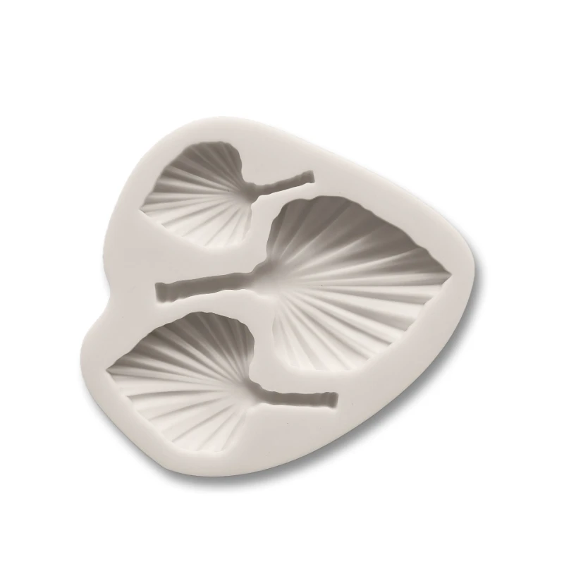Palm Leaf Silicone Sugarcraft Mold Resin Tools Cupcake Baking Mould Fondant Cake Decorating Fan Modeling |