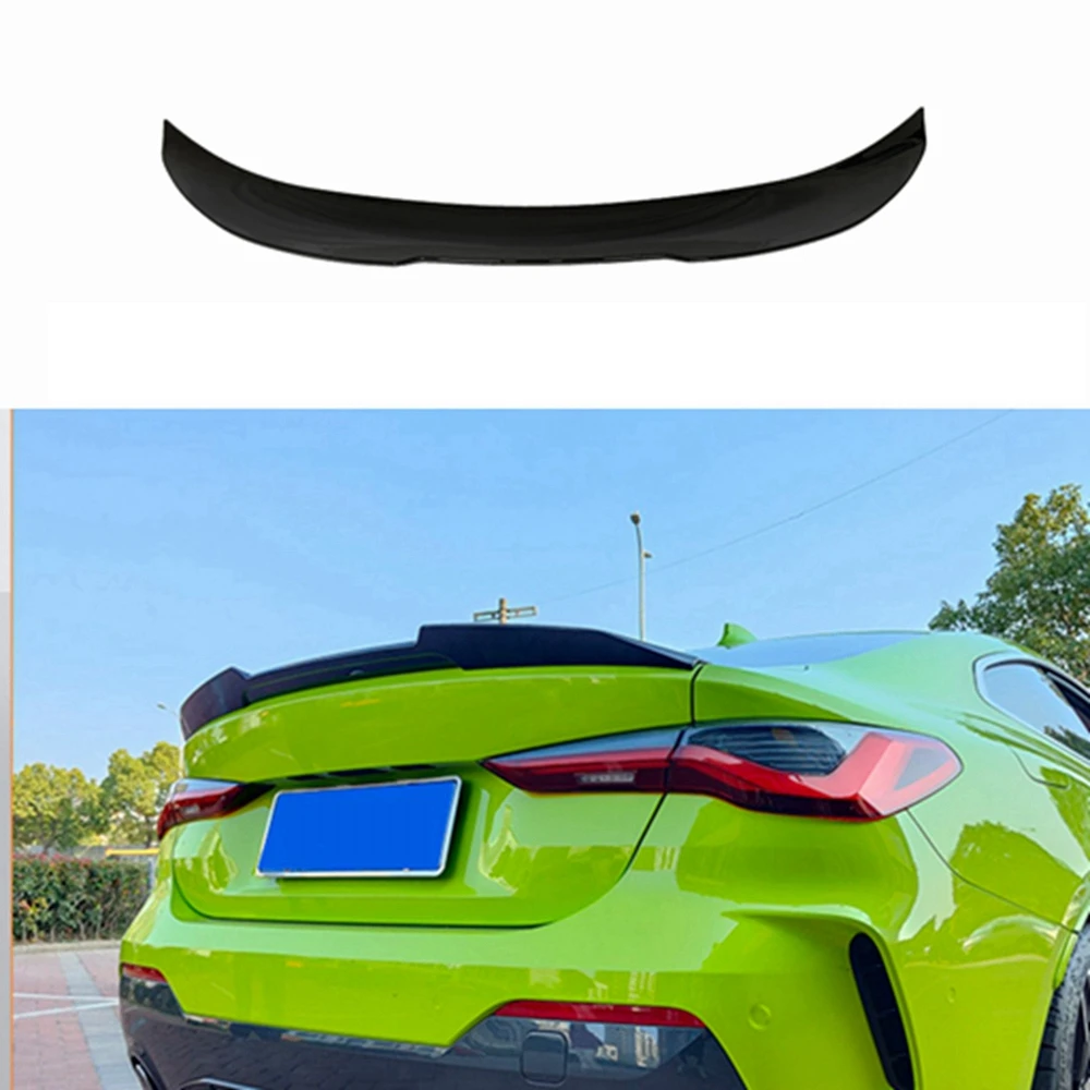 M Sport ABS M4/PSM Style Rear Bumper Lip Trunk Spoiler Wing For BMW 4 Series G22 G23 G26 2020+ Gloss Black M430i M440i