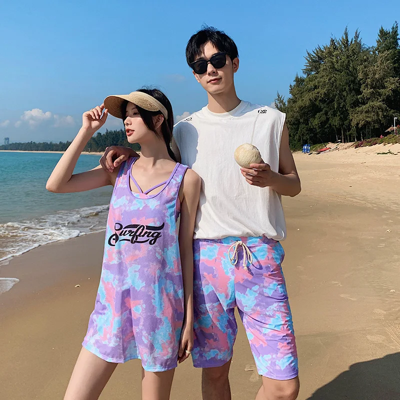 

Couples beach swimsuit beach suit to cover the belly slimming new sexy 2022