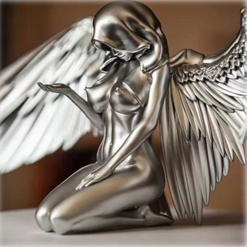 

Gold Silver Angel Wings Resin Crafts Home Decor Tabletop Decoration Gardening Decoration Sculptures and Figurines Decor Luxury