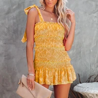 ladies layered ruffles summer new sexy suspenders wrapped chest dress casual womens short skirt elegant chic dress fashion