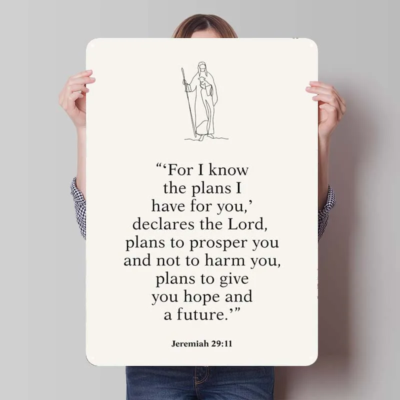 Библия стихи джеремия 29 металлический знак вдохновляющий постер домашний декор