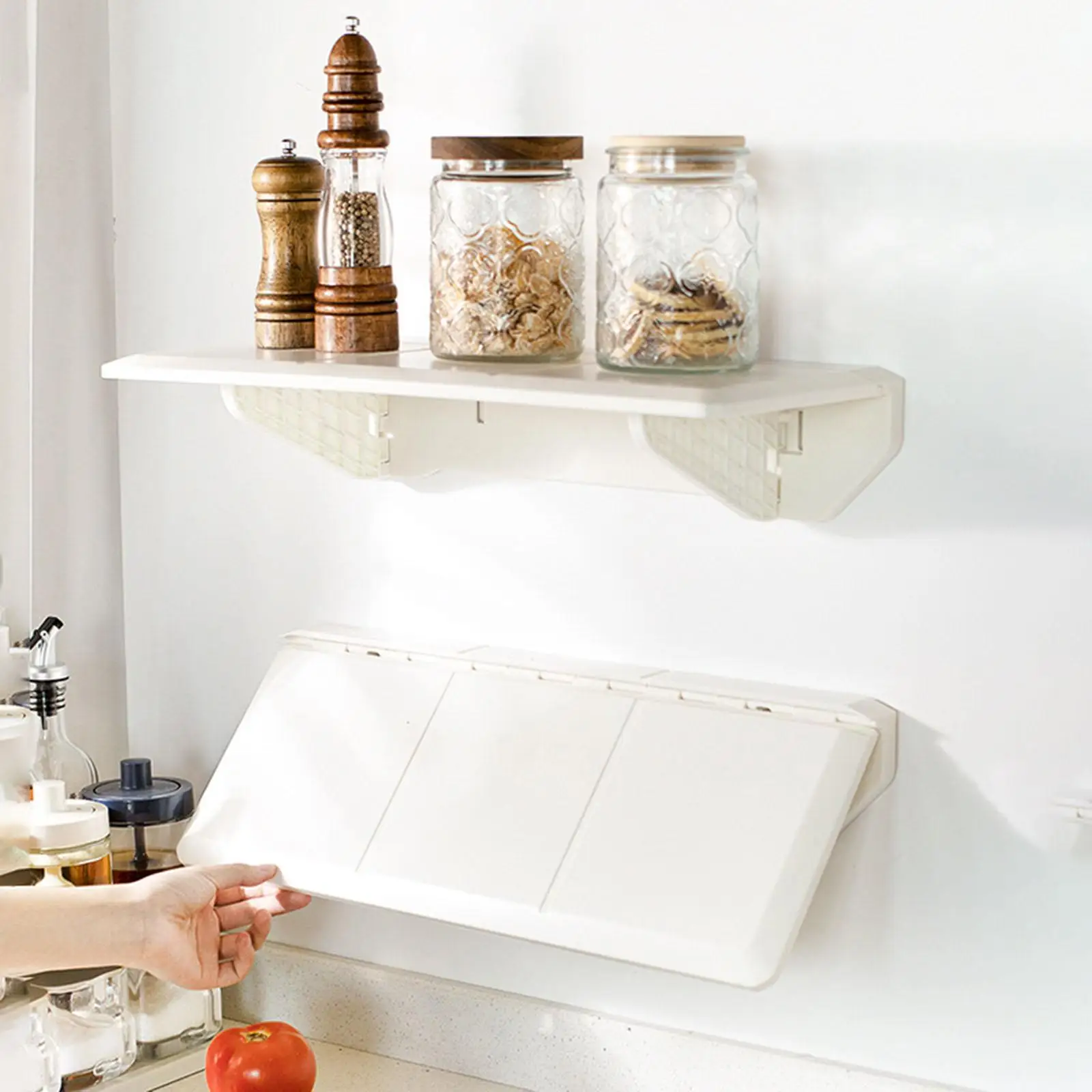 

Wall Mounted Floating Shelves Free Punching Sturdy Multipurpose for Kitchen