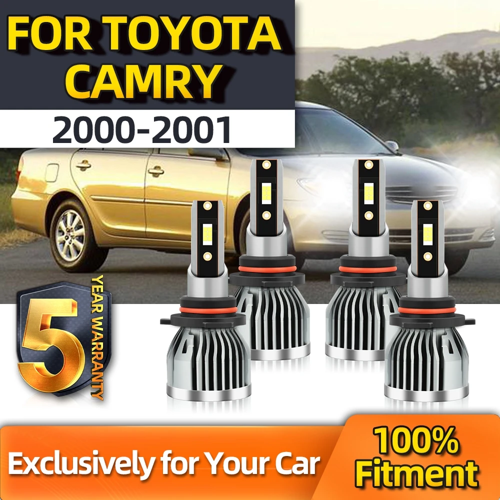 

Crossfox 4x Combo 9006 9005 Low Beam High Beam 16000LM 6000K Bright CSP Headlamp Plug-N-Play Kit For Toyota Camry 2000 2001
