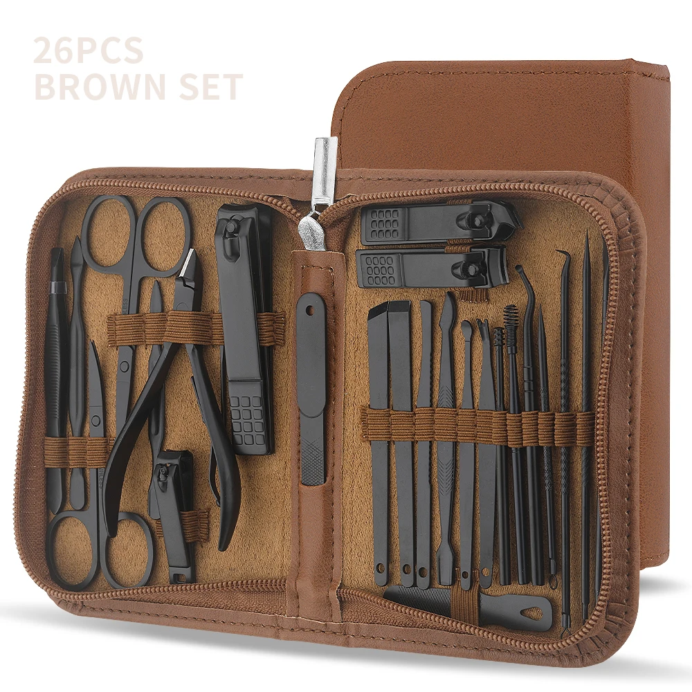 26 шт., набор для маникюра и педикюра, из нержавеющей стали | AliExpress