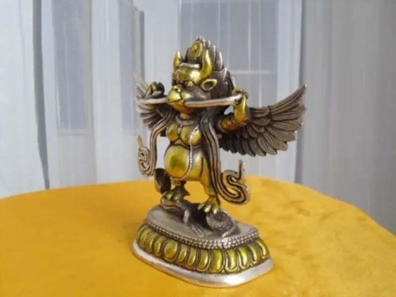 Тибетская серебряная статуя Будды