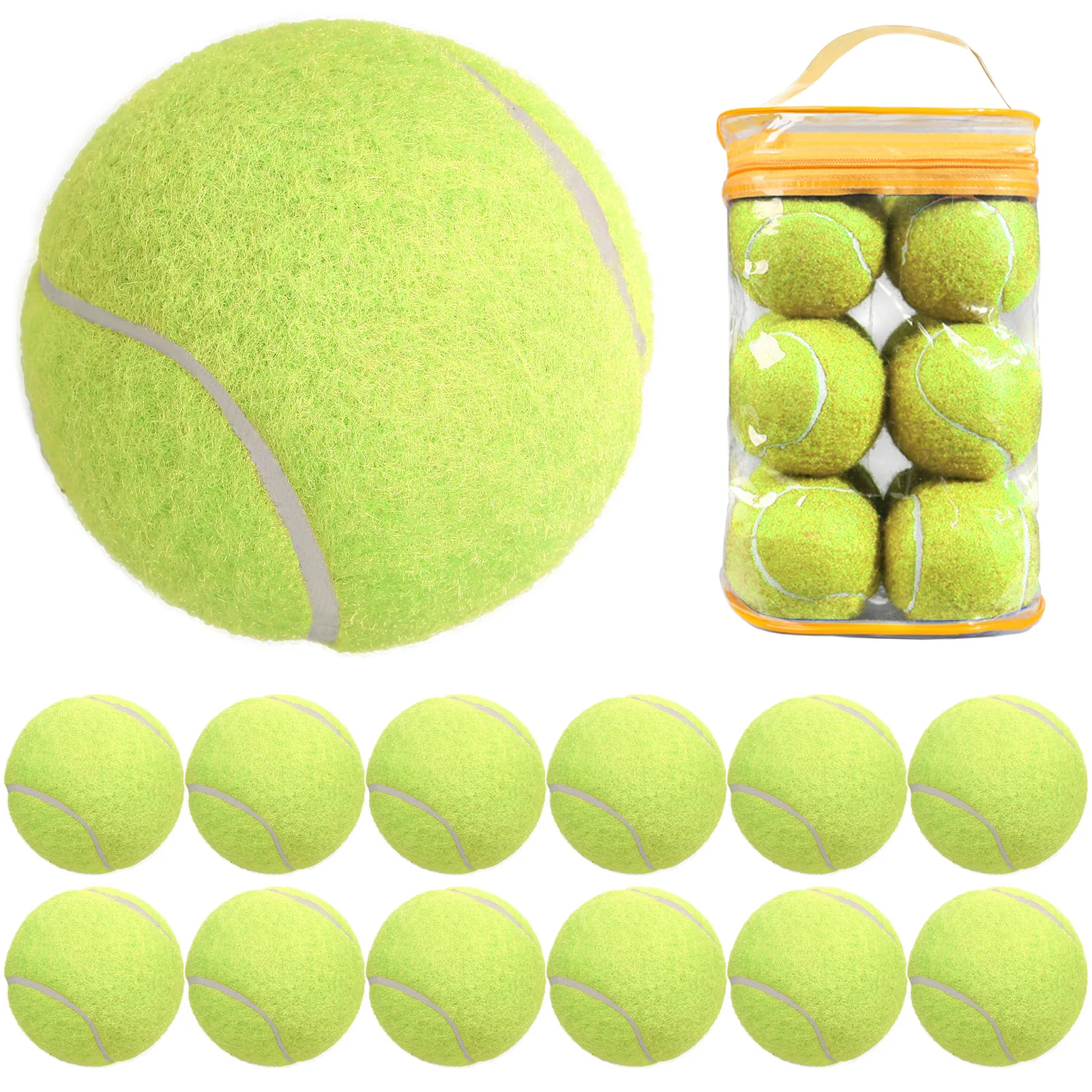 

12 Packs Professional Training Rubber High Elasticity Durable Training Ball for School Competition Outdoor