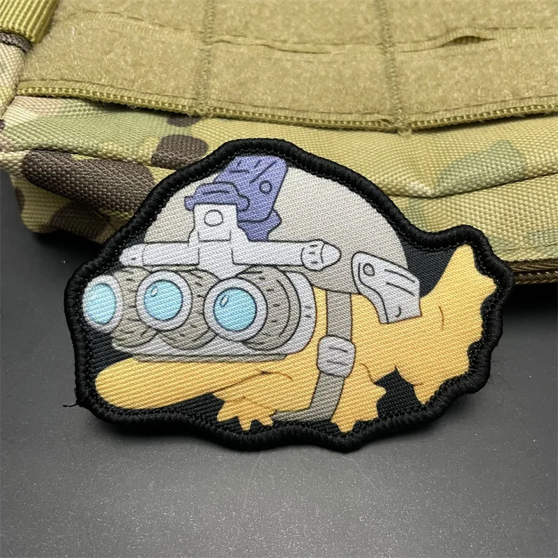 Тактическая нашивка с тремя глазами Monster Fish BLINKY GITD нарукавная повязка на липучке