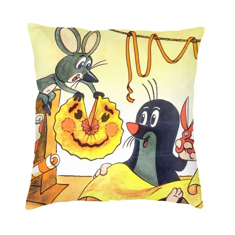 Fashion The Mole Cushion Cover Polyester Czech Cartoons Krtek Mole Throw Pillow for Sofa Square Pillowcase Bedroom Decoration