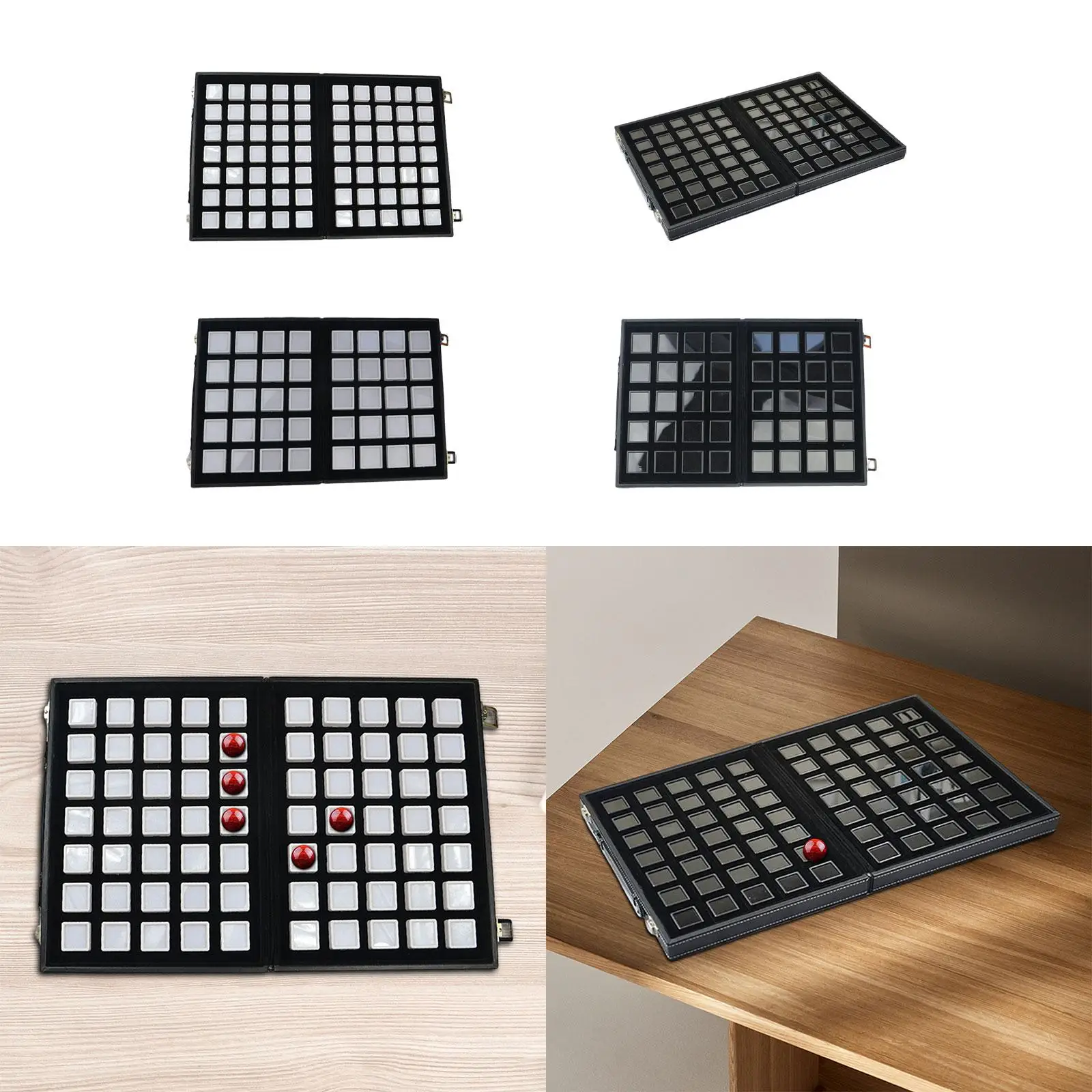 Поднос для демонстрации драгоценных камней с бриллиантами баночки несколькими