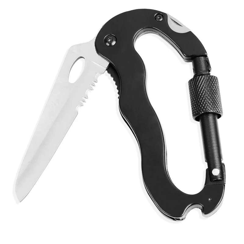 

5-in-1 Outdoor Multi-function Mountaineering Buckle Fast Hanging Buckle Cross Screwdriver Carabiner Bottle Opener Wine Opener