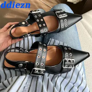 CHARLES＆KEITH New Arrival for Spring 2023 CK1-61720133 Metal buckle strap  pointed tip Mueller shoes women's shoes - AliExpress