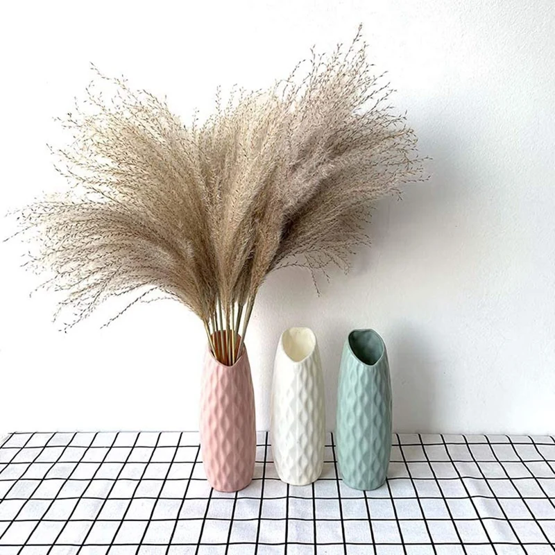 

Natural 50Pcs Dried Reed Bundle Bouquet Flower, Dried Flower Pampas Grass Phragmites Wedding Holiday Party Decor